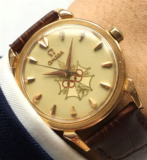 omega olympic watch 1956 18k|Mens Omega Seamaster XVI Olympic 18k Gold Automatic 1950s .